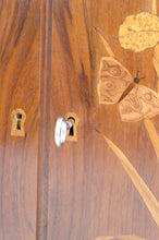 将图片加载到图库查看器,Armoire murale Art Nouveau en bois marqueté d'iris et de papillons, France, XXe