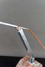 将图片加载到图库查看器,Importante Lampe de Bureau, Chrome, Aluminium et Marbre, Art Déco Moderniste, France, Circa 1930