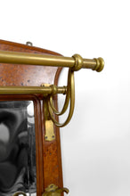 将图片加载到图库查看器,Vestiaire / Porte-Manteau Mural Art Nouveau en Chêne et Loupe d’Orme, Patères en Bronze et Miroir Biseauté, Circa 1900