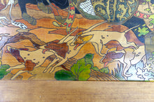 Загрузить изображение в средство просмотра галереи, Important Tableau Pyrogravé, Scène de Chasse Médiévale, France, Art Nouveau, Circa 1900