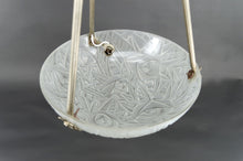 Load image into Gallery viewer, Lustre / Suspension / Vasque par Noverdy, Monture en Bronze Argenté, Art Deco, France, Circa 1930
