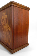 将图片加载到图库查看器,Armoire murale Art Nouveau en bois marqueté d'iris et de papillons, France, XXe