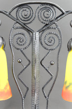 将图片加载到图库查看器,Importante lampe bicéphale Art Déco en fer forgé – Muller Frères Lunéville, France, vers 1930