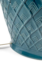 将图片加载到图库查看器,Importante lampe en céramique bleue, France, Années 1950-1960