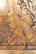 Загрузить изображение в средство просмотра галереи, 3 Panneaux en bois sculpté, Décors Floraux et Animaliers, Indochine / Vietnam, Début XXe