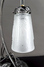 将图片加载到图库查看器,Lampe en Fer Forgé "Vigne et Raisin", Muller Frères Lunéville, Art Déco, Circa 1930