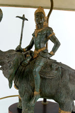 Загрузить изображение в средство просмотра галереи, Lampe Sculpturale en Bronze à double patine représentant Indra sur Airavata, Thaïlande, Milieu XXe