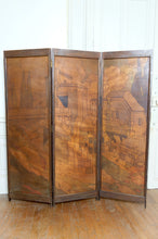 Загрузить изображение в средство просмотра галереи, Paravent Pyrogravé, Paysage de Ville Médiévale Méditerranéenne, Art Nouveau / Art Déco, 1930