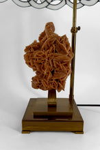 Загрузить изображение в средство просмотра галереи, Lampe « Rose des Sables » en Bronze & Abat-jour Vitrail — vers 1970