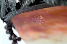 Load image into Gallery viewer, Lustre Art Déco en Fer Forgé et Pâte de Verre Soufflée par Muller Frères Lunéville, France, Circa 1920