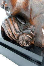 Загрузить изображение в средство просмотра галереи, Sculpture en bois sur socle– Buste de femme à la rose, Art Déco, vers 1930