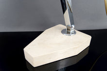 将图片加载到图库查看器,Importante Lampe de Bureau, Chrome, Aluminium et Marbre, Art Déco Moderniste, France, Circa 1930