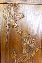 Загрузить изображение в средство просмотра галереи, 3 Panneaux en bois sculpté, Décors Floraux et Animaliers, Indochine / Vietnam, Début XXe
