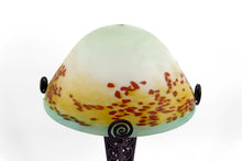 将图片加载到图库查看器,Lampe Champignon en Fer Forgé et Abat-jour en Pâte de Verre Soufflée , Art Déco , France, circa 1920
