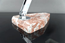 将图片加载到图库查看器,Importante Lampe de Bureau, Chrome, Aluminium et Marbre, Art Déco Moderniste, France, Circa 1930