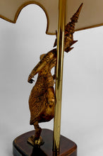 将图片加载到图库查看器,Paire de Lampes Sculpturales en Bronze Doré représentant des Danseuses, Thaïlande, XXe