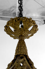 将图片加载到图库查看器,Important lustre en bronze doré et pâte de verre soufflée, Muller Frères Lunéville, France, vers 1920