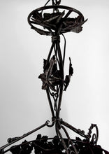 Load image into Gallery viewer, Lustre Art Déco en Fer Forgé et Pâte de Verre Soufflée par Muller Frères Lunéville, France, Circa 1920