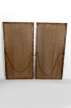 Загрузить изображение в средство просмотра галереи, Paire de Panneaux Pyrogravés, Les Saisons : Automne & Hiver, Art Nouveau, France, vers 1900