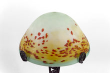 将图片加载到图库查看器,Lampe Champignon en Fer Forgé et Abat-jour en Pâte de Verre Soufflée , Art Déco , France, circa 1920