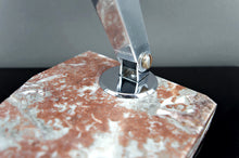 将图片加载到图库查看器,Importante Lampe de Bureau, Chrome, Aluminium et Marbre, Art Déco Moderniste, France, Circa 1930