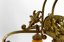 将图片加载到图库查看器,Important lustre en bronze doré et pâte de verre soufflée, Muller Frères Lunéville, France, vers 1920