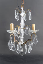 将图片加载到图库查看器,Lustre cage en bronze et cristal de Baccarat, 3 feux, Style Louis XV / Transition – France, vers 1900