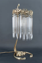 将图片加载到图库查看器,Lampe en Bronze et Pendeloques par Hector Guimard, France, Art Nouveau, Circa 1910