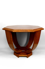 将图片加载到图库查看器,Guéridon / Table d’Appoint Octogonale en Noyer – Art Déco Moderniste, France, Circa 1930