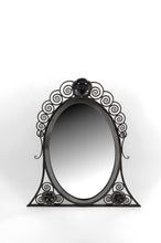 将图片加载到图库查看器,Miroir en Fer Forgé, Art Déco, Thème Floral , France, Circa 1920