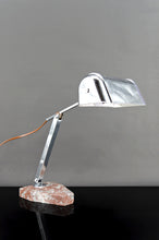 将图片加载到图库查看器,Importante Lampe de Bureau, Chrome, Aluminium et Marbre, Art Déco Moderniste, France, Circa 1930