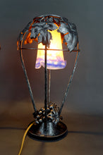 将图片加载到图库查看器,Paire de Lampes en Fer Forgé, Thème de la Vigne, Muller Frères Lunéville, Art Déco, Circa 1925