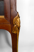 将图片加载到图库查看器,Vitrine Art Nouveau, Bronzes dorés sur un thème floral, France, vers 1900