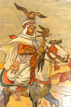 Charger l'image dans la galerie, Tableau / Pyrogravure Orientaliste, Cavaliers Arabes Chassant aux Faucons et Lévriers, France Circa 1900
