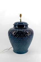 将图片加载到图库查看器,Importante lampe en céramique bleue, France, Années 1950-1960