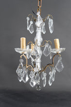 将图片加载到图库查看器,Lustre cage en bronze et cristal de Baccarat, 3 feux, Style Louis XV / Transition – France, vers 1900