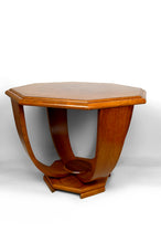 将图片加载到图库查看器,Guéridon / Table d’Appoint Octogonale en Noyer – Art Déco Moderniste, France, Circa 1930