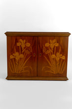 将图片加载到图库查看器,Armoire murale Art Nouveau en bois marqueté d'iris et de papillons, France, XXe
