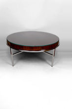 将图片加载到图库查看器,Table Basse Moderniste, Chrome & Bois Exotique, Italie, Circa 1960-1970