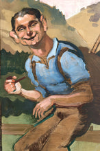 将图片加载到图库查看器,Huile sur panneau, Randonneur à la pipe, Michel Jamar, France, circa 1930-1940