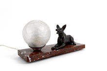 Загрузить изображение в средство просмотра галереи, Lampe Veilleuse sculpturale Art Déco – Berger allemand, circa 1930