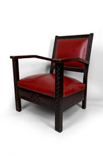 Lade das Bild in den Galerie-Viewer, Paire de Fauteuils Art Deco Colonial en Bois Sculpté, Algérie Française, Circa 1930