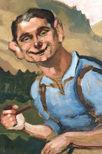 将图片加载到图库查看器,Huile sur panneau, Randonneur à la pipe, Michel Jamar, France, circa 1930-1940