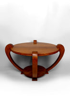 将图片加载到图库查看器,Guéridon / Table Basse en Teck Massif, Art Deco Colonial, Dans le Goût de Michel Dufet , Circa 1930