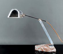 将图片加载到图库查看器,Importante Lampe de Bureau, Chrome, Aluminium et Marbre, Art Déco Moderniste, France, Circa 1930