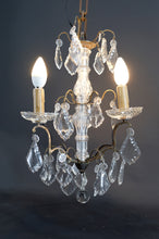 将图片加载到图库查看器,Lustre cage en bronze et cristal de Baccarat, 3 feux, Style Louis XV / Transition – France, vers 1900
