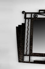 将图片加载到图库查看器,Miroir Art Déco en fer forgé, par Paul Kiss, Paris, vers 1930