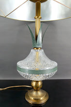 将图片加载到图库查看器,Lampe Ananas en cristal et métal patiné, France, 1950