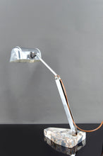 将图片加载到图库查看器,Importante Lampe de Bureau, Chrome, Aluminium et Marbre, Art Déco Moderniste, France, Circa 1930