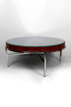 将图片加载到图库查看器,Table Basse Moderniste, Chrome & Bois Exotique, Italie, Circa 1960-1970